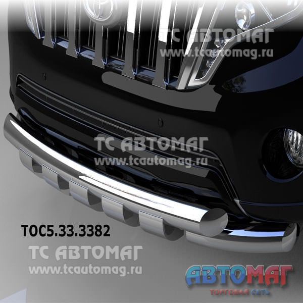 Защита переднего бампера Toyota Land Cruiser Prado 150 13- 2-я Shark TOC5.33.3382 d76/76 (У)