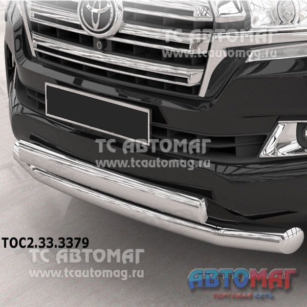 Защита переднего бампера Toyota Land Cruiser 200 (2012-/2015-) (двойная) d 76 TOC2.33.3379