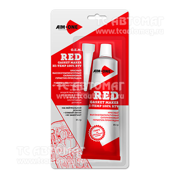 Герметик прокладок красный, 85 гр., AIM-ONE, GM-RD0085 (кор.12 шт.)