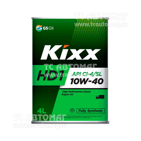 Масло Kixx HD1 Cl-4 10W40 (D1) 4л. синт. мет.