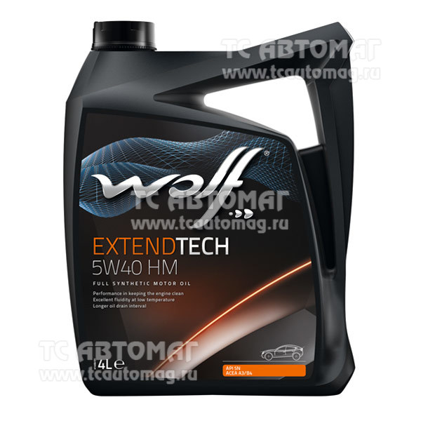 Масло WOLF EXTENDTECH 5W40 HM 4л. синтетика 8321382 (кор.4 шт), OEM MB 229.5, PSA B71 2296, VW 502.00, VW 505.00; ACEA A3/B4, API SN/CF