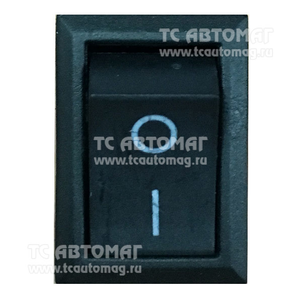 Выключатель клавишный квадратный mini без подсветки Black 2конт 50860
