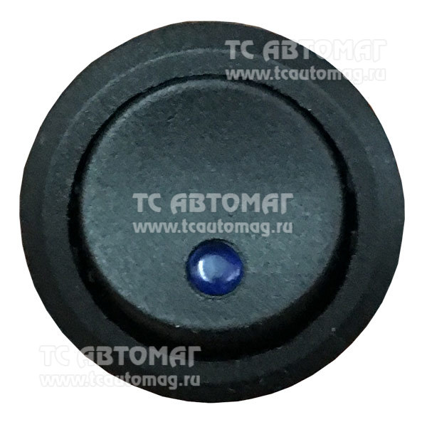 Выключатель клавишный круглый с LED подсветкой Blue 3конт 50864