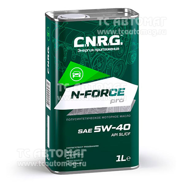Масло C.N.R.G. N-Force Pro  5W-40 1л п/синтетика (металл) API SL/CF, ACEA A3/B4 CNRG-016-0001 (уп.12)