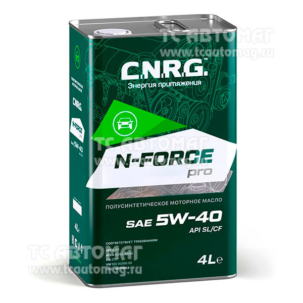 Масло C.N.R.G. N-Force Pro 5W-40 4л п/синт API SL/CF (металл) , ACEA A3/B4 CNRG-016-0004 (уп.4)