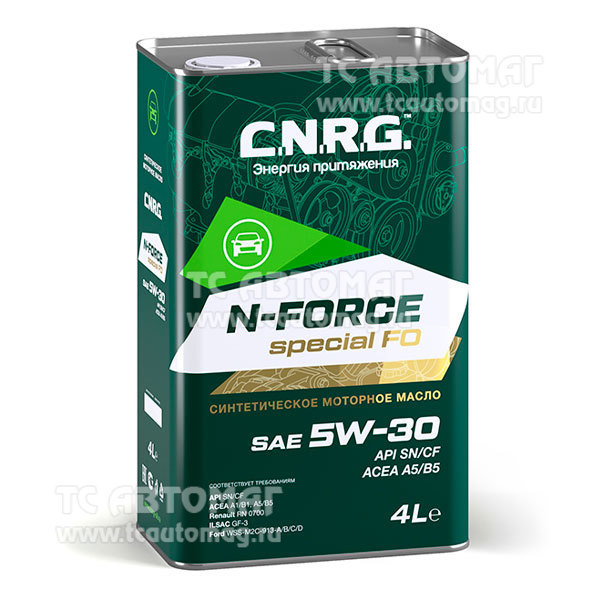 Масло C.N.R.G. N-Force Special FO  5W-30 4л синтетика (металл) API SN/CF, ACEA A5/B5 CNRG-023-0004 (уп.4)