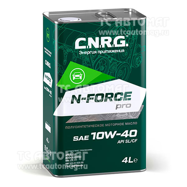 Масло C.N.R.G. N-Force Pro 10W-40 4л п/синт API SL/CF (металл) , ACEA A3/B4 CNRG-017-0004 (уп.4)