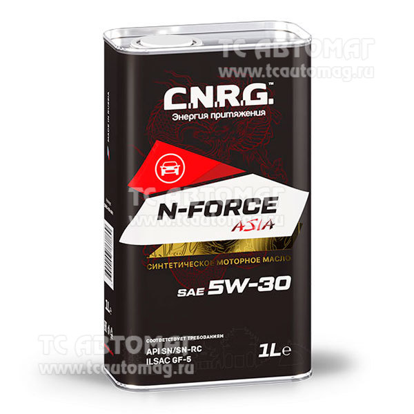 Масло C.N.R.G. N-Force Asia 5W-30 1л синт API SN/SN-RC (металл) , ILSAC GF-5 CNRG-199-0001 (уп.12)