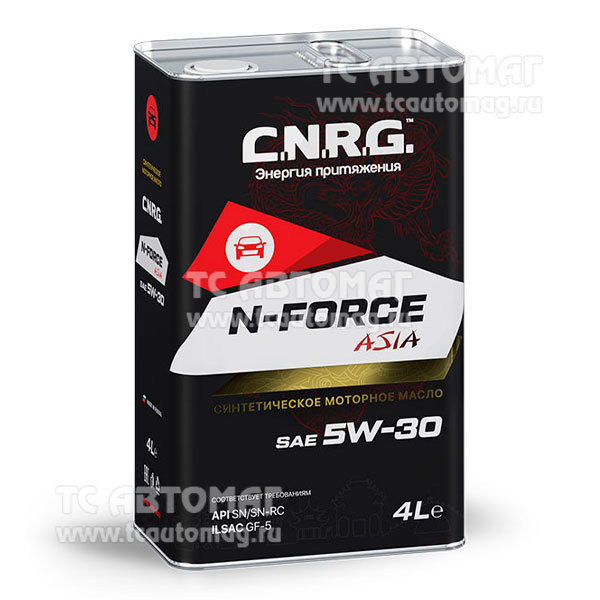 Масло C.N.R.G. N-Force Asia 5W-30 4л синт API SN/SN-RC (металл) , ILSAC GF-5 CNRG-199-0004 (уп.4)