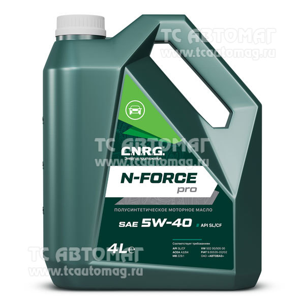 Масло C.N.R.G. N-Force Pro  5W-40 4л п/синт API SL/CF, ACEA A3/B4 CNRG-016-0004P пластиковая канистра (уп.4)