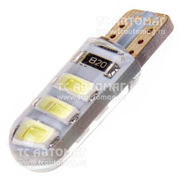 Светодиод 12V/5W T10 6SMD б/ц белый SKYWAY S08201075_1