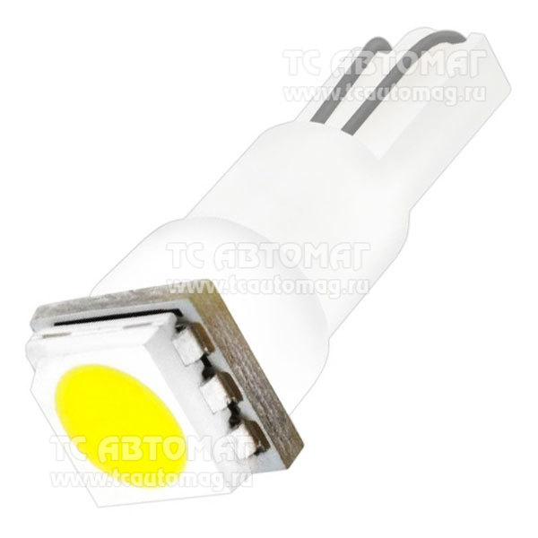 Светодиод 12V/1.2W T5 1SMD 1- конт белый SKYWAY S08201213