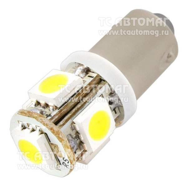 Светодиод 12V/4W T8,5 5SMD 1конт белый SKYWAY S08201233