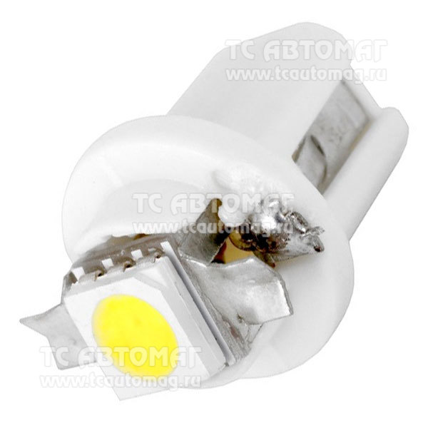 Светодиод 12V/1,2W T5 1SMD 1- конт белый SKYWAY S08201217