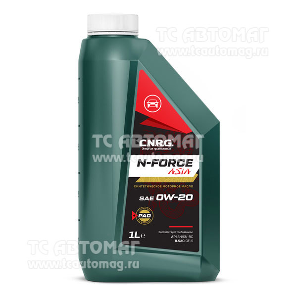 Масло C.N.R.G. N-Force Asia 0W-20 1л синт API SN/SN-RC (пластик), ILSAC GF-5 CNRG-200-0001 (уп.12)