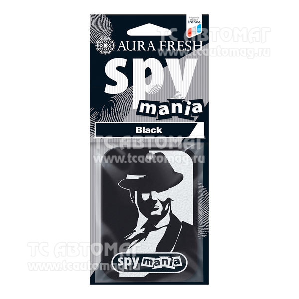 Ароматизатор AURA FRESH SPY MANIA Black картон 23098