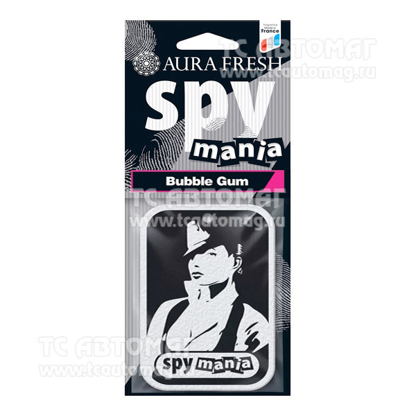 Ароматизатор AURA FRESH SPY MANIA Bubble Gum картон 23099