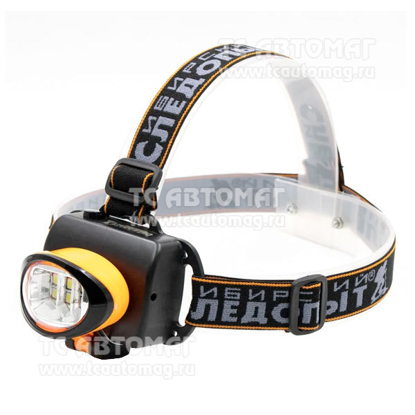 Фонарь налобный 6SMD LED 3xAA/120 Следопыт Люминофор PF-PFL-HL34