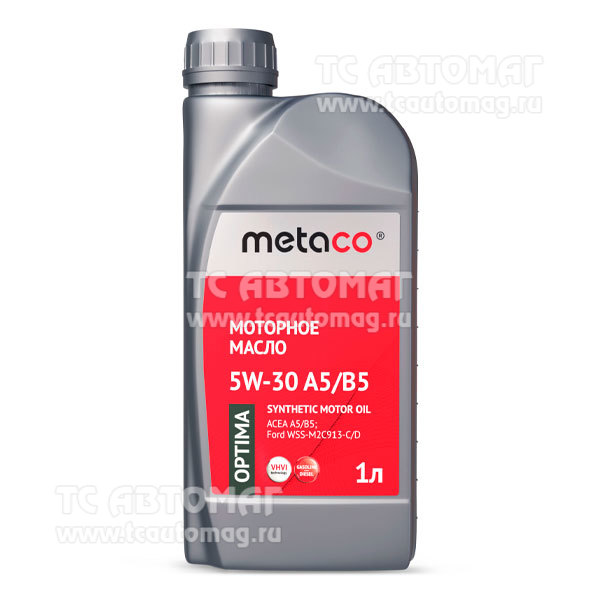 Масло METACO OPTIMA 5W-30 A5/B5 1л синт 888-1203-0001 ACEA A5/B5, API SN/CF, ILSAC GF-5, Ford WSS-M2C913-C, Ford WSS-M2C913-D (уп 16)